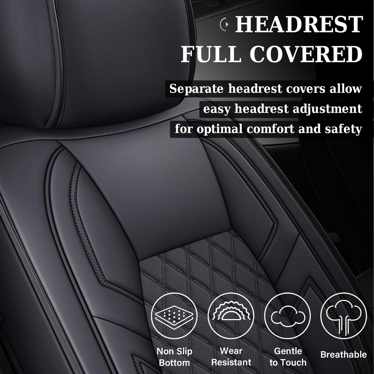 Leather Car Seat Covers Full Set C7008