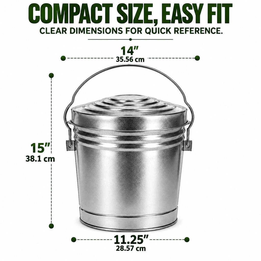 6 Gallon Silver Galvanized Steel Storage Can with Locking Lid L144937