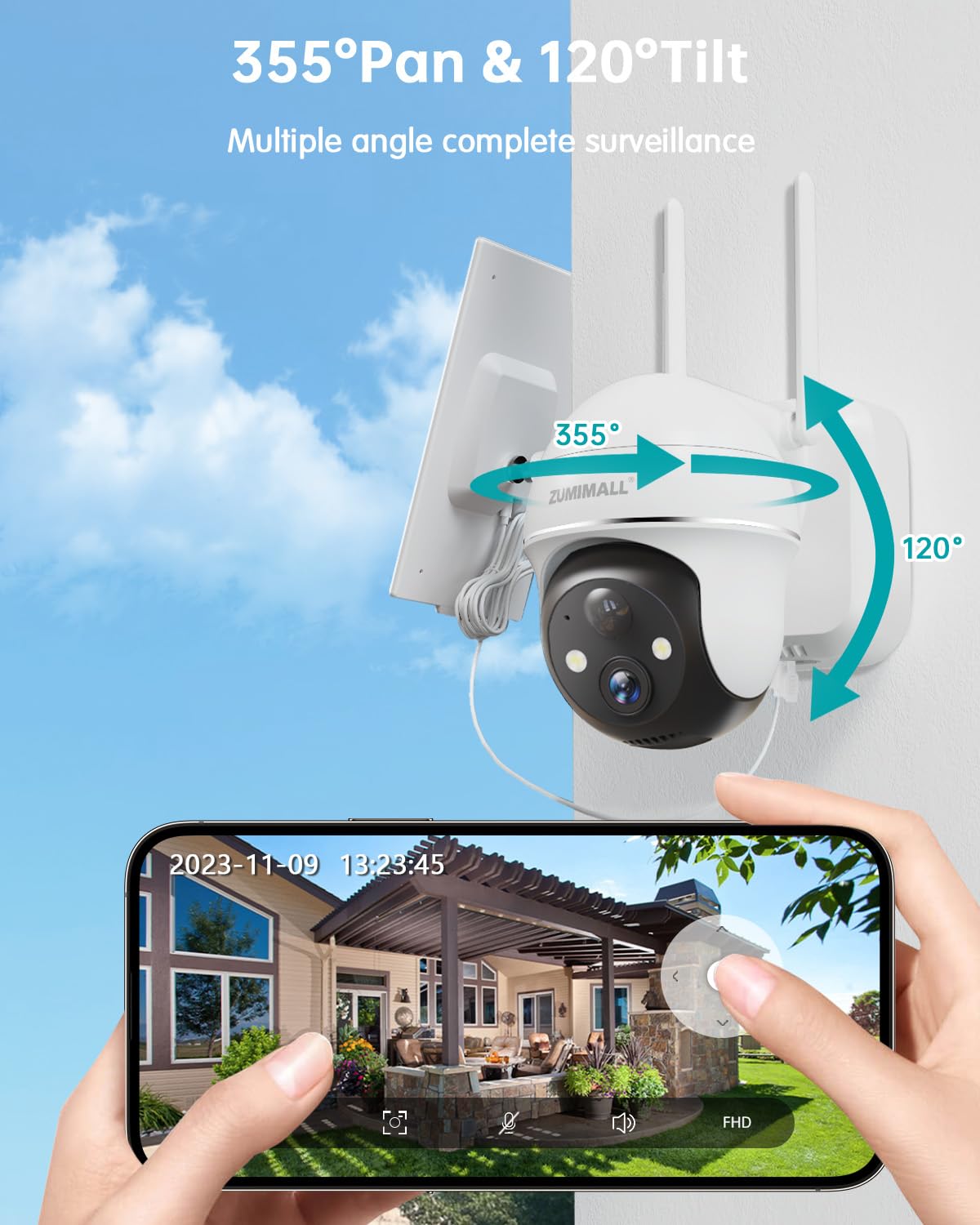 2K Solar Security Cameras Wireless Outdoor 4-Pack M829396