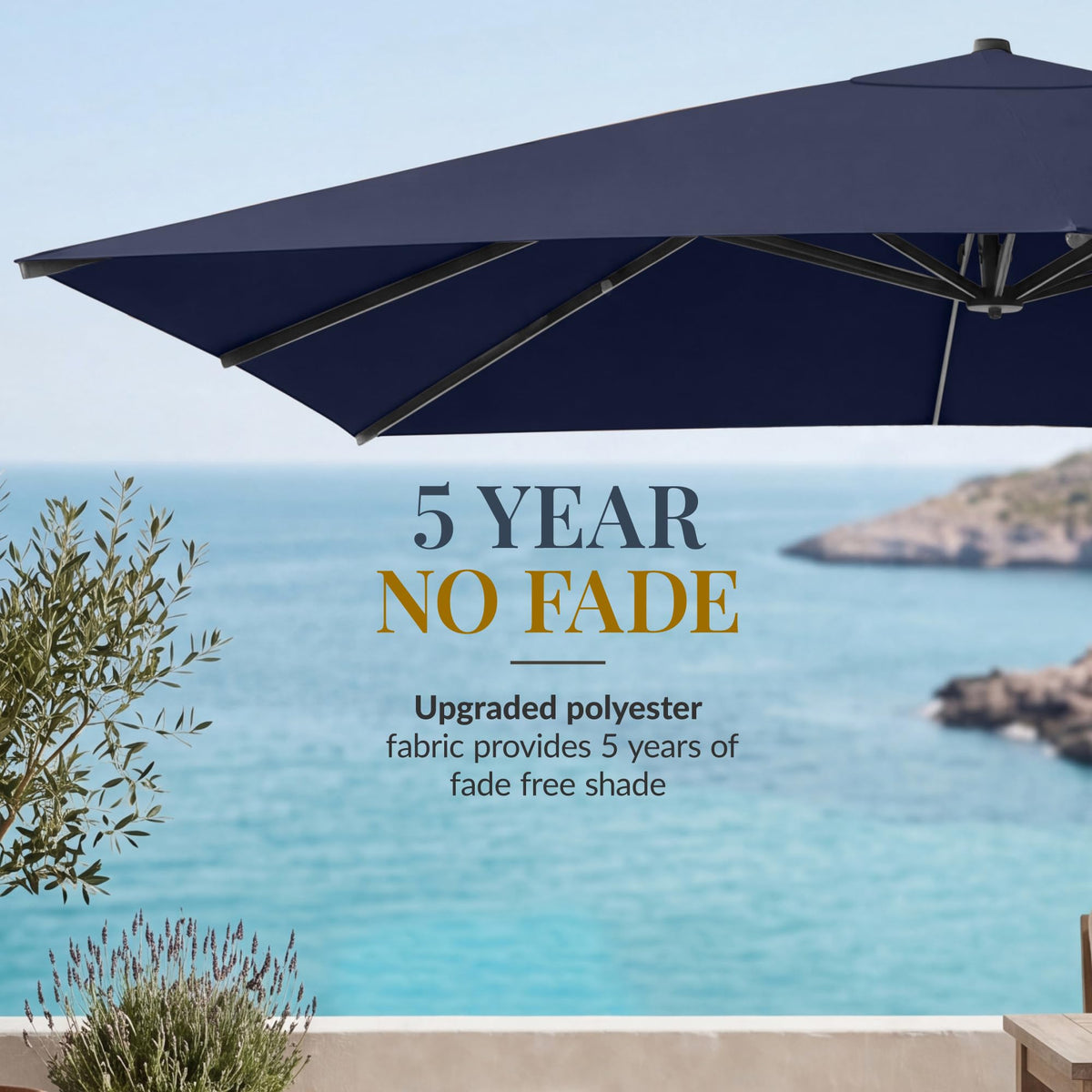 10x10ft Cantilever Patio Umbrella with 260 GSM Canopy and Aluminum Frame Z484003
