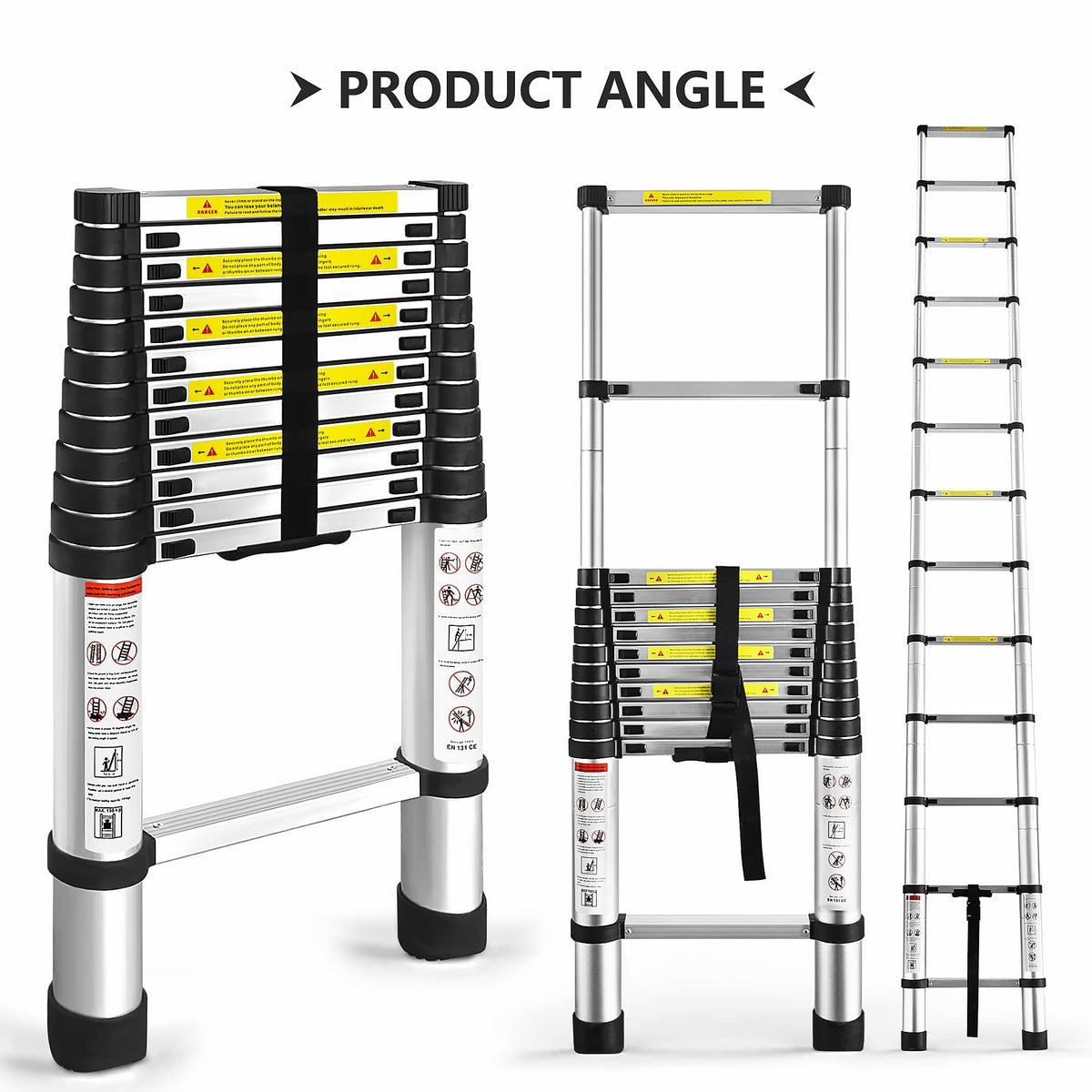 12.5FT Aluminum Telescoping Ladder 330 pounds E154224