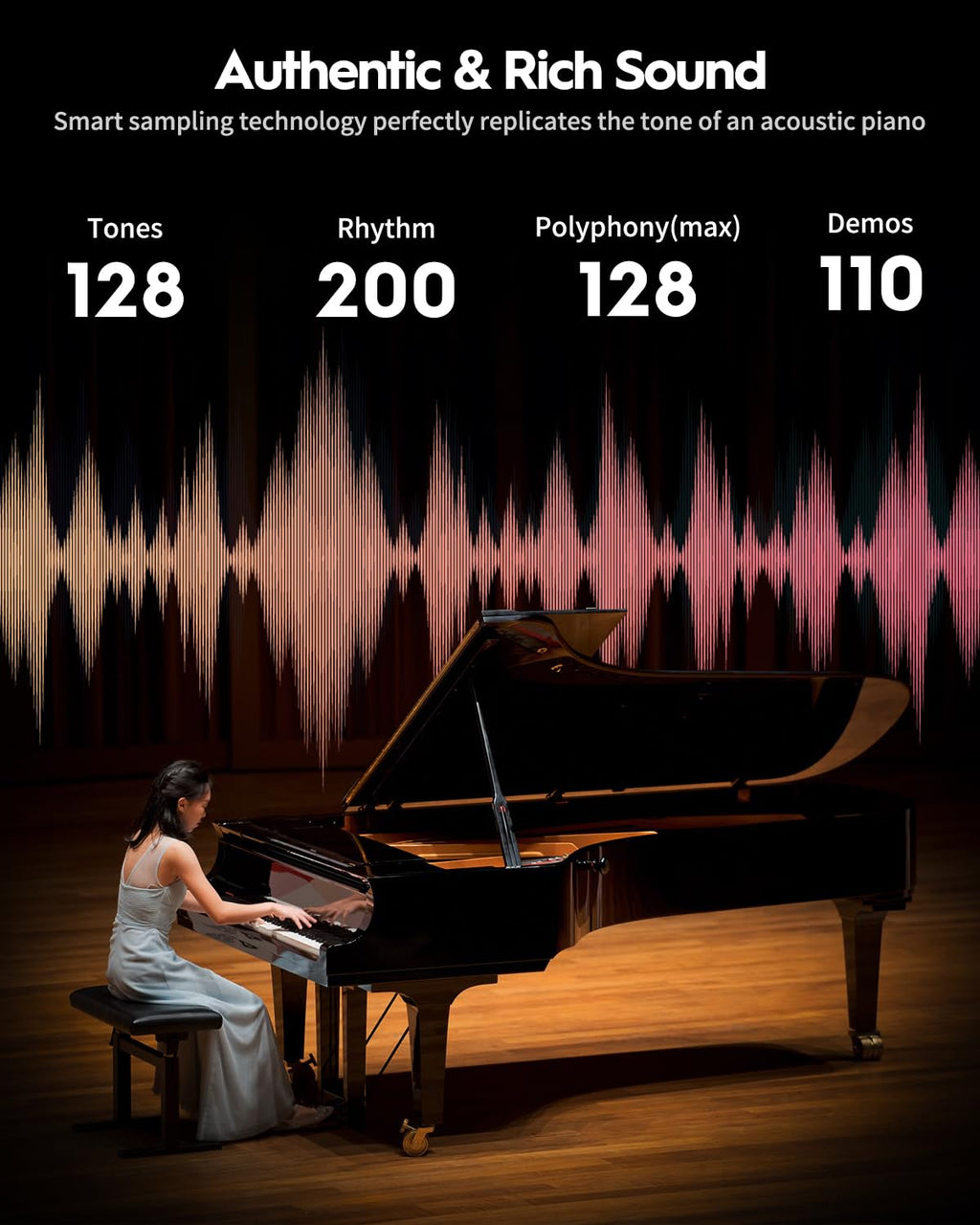 88 Key Hammer-Action Weighted Digital Piano with Stand G4184