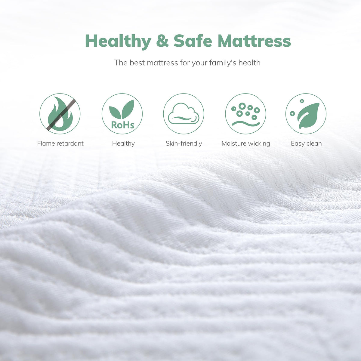 White 5 Inch Twin Memory Foam Mattress S831273