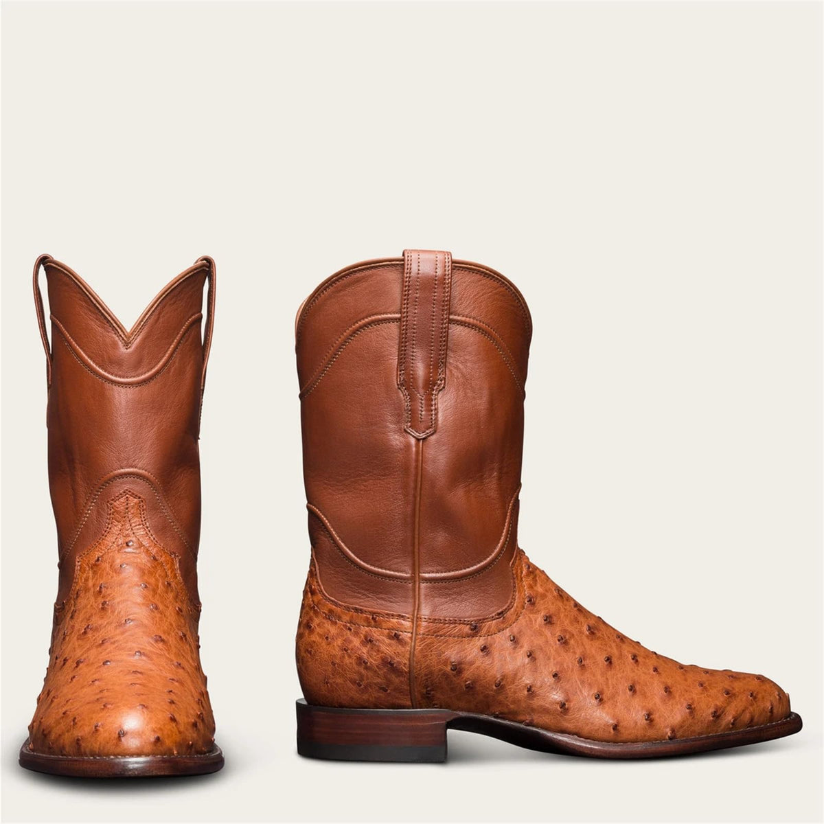 Men's Ostrich Pattern Leather Western Cowboy Boots M54058