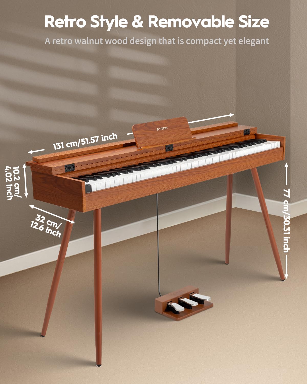 88 Key Hammer-Action Weighted Digital Piano with Stand G4184