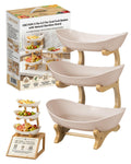 3 Tier Oval Fruit Basket with Bamboo Stand M8516