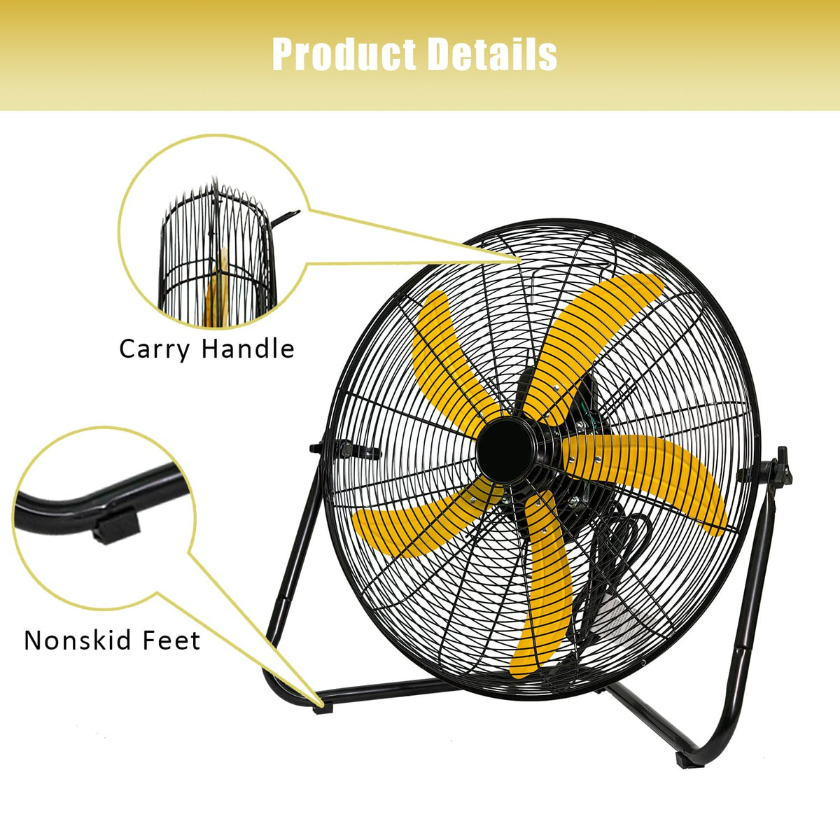 20 Inch 3-Speed High Velocity Floor Fan O899566