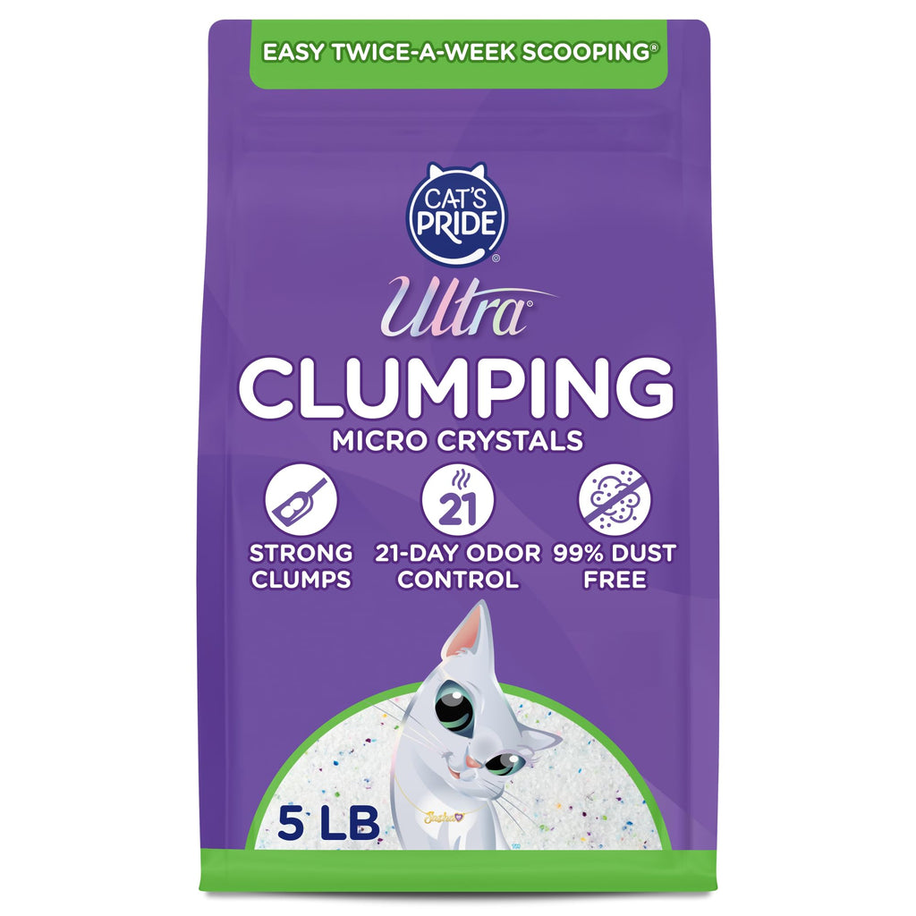 Clumping Micro Crystals Litter, Fragrance Free, 5lb I718