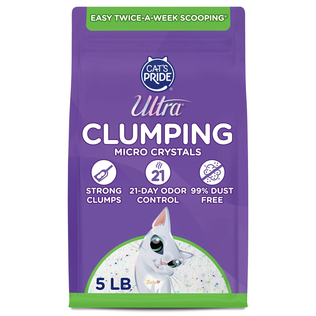 Clumping Micro Crystals Litter, Fragrance Free, 5lb I718
