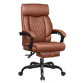 Big and Tall Brown Leather Office Chair with Footrest Z91059