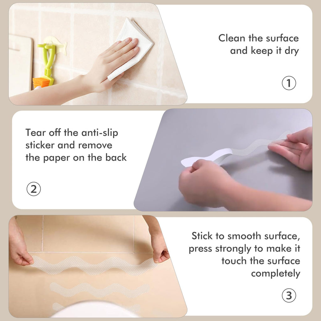 24 PCS Anti Slip Shower Stickers with Scraper L511