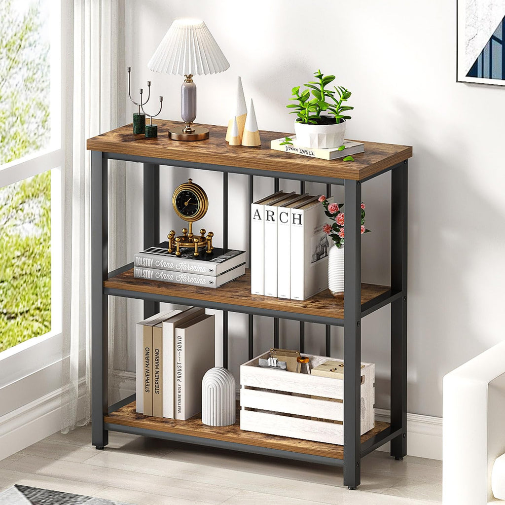 3 Tier Wood and Metal Bookshelf F659500