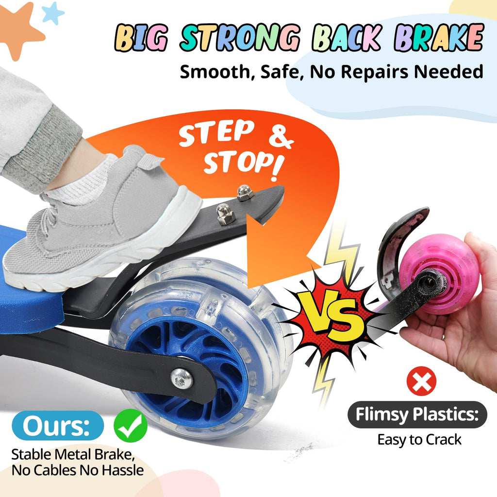 3 Wheel Kids Kick Scooter with Light-Up Wheels and Adjustable Handlebar G95694