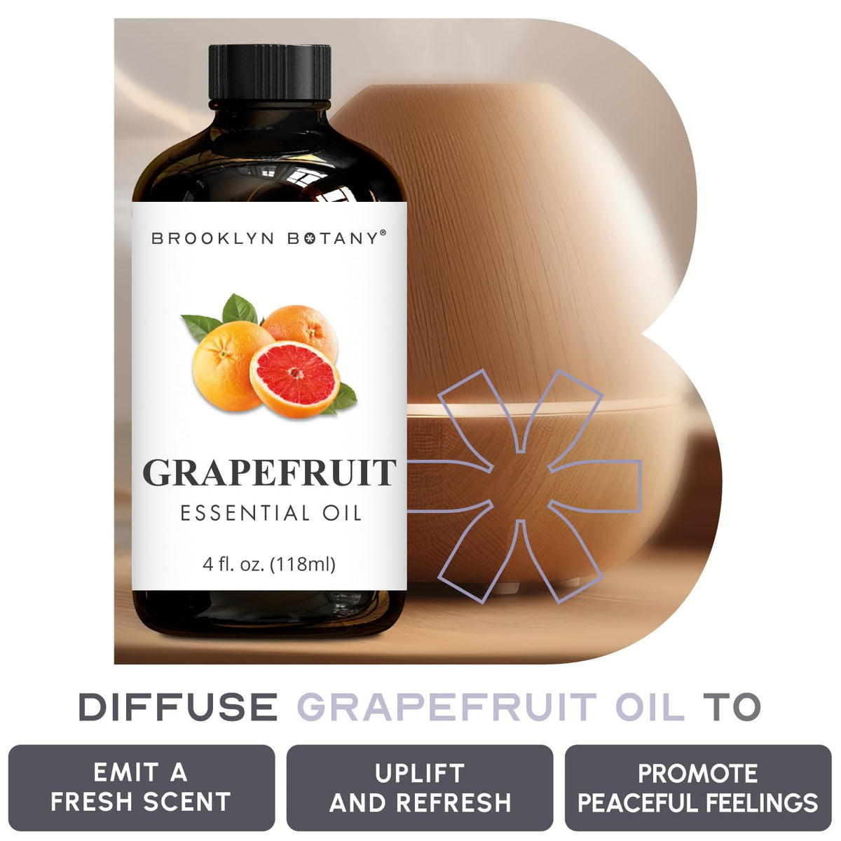Tea Tree & Grapefruit Essential Oils 4 Fl Oz (Pack of 2) C6331