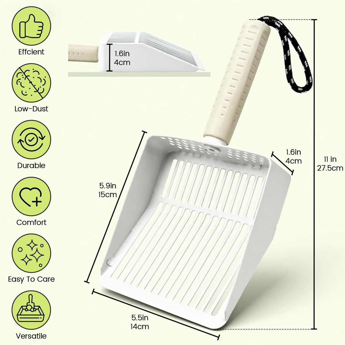 Stainless Steel Cat Litter Scoop with Holder W45491