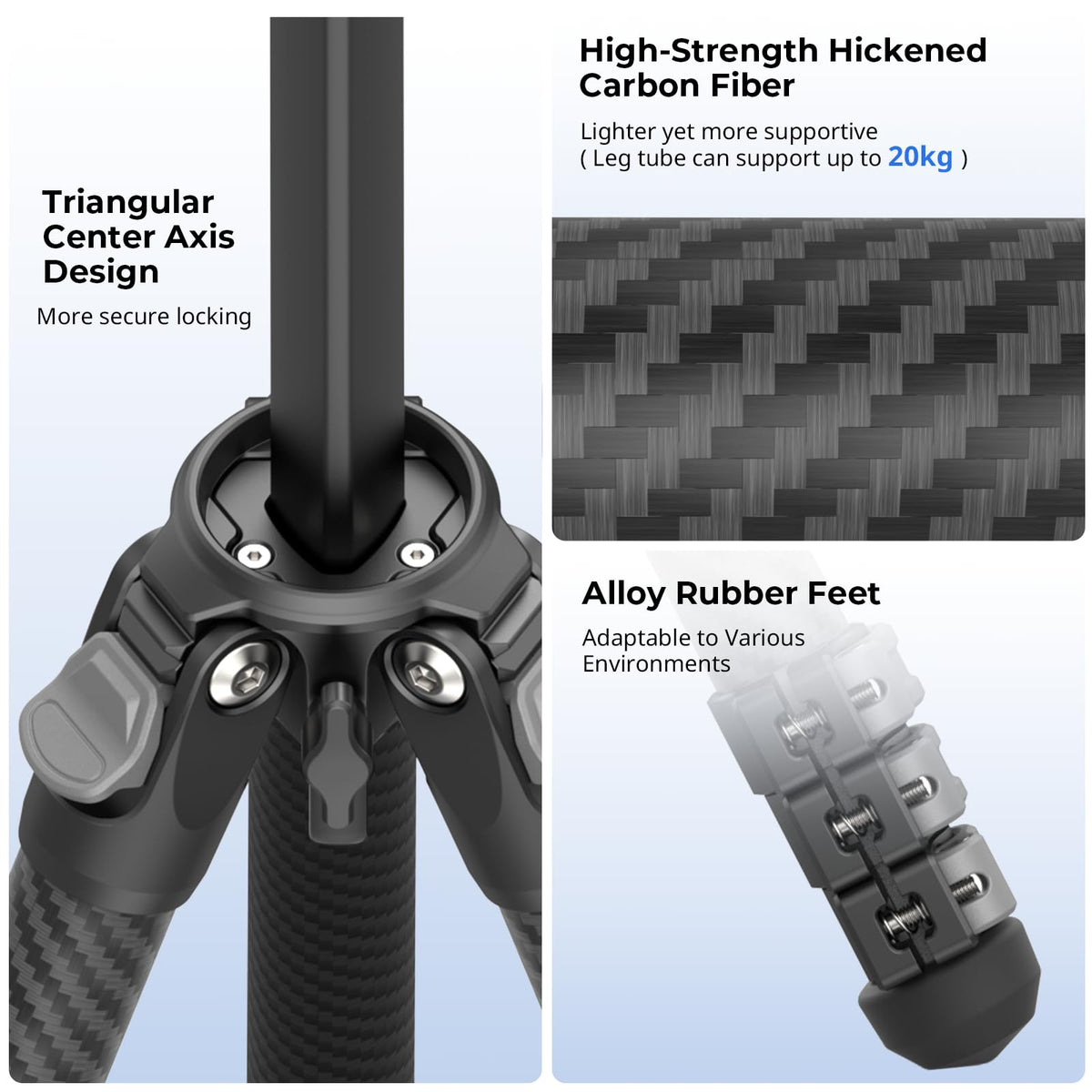 Carbon Fiber Compact Travel Tripod with Fluid Head P709597