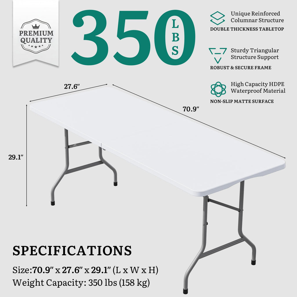 Heavy-Duty 6ft Folding Table with Handle M95893