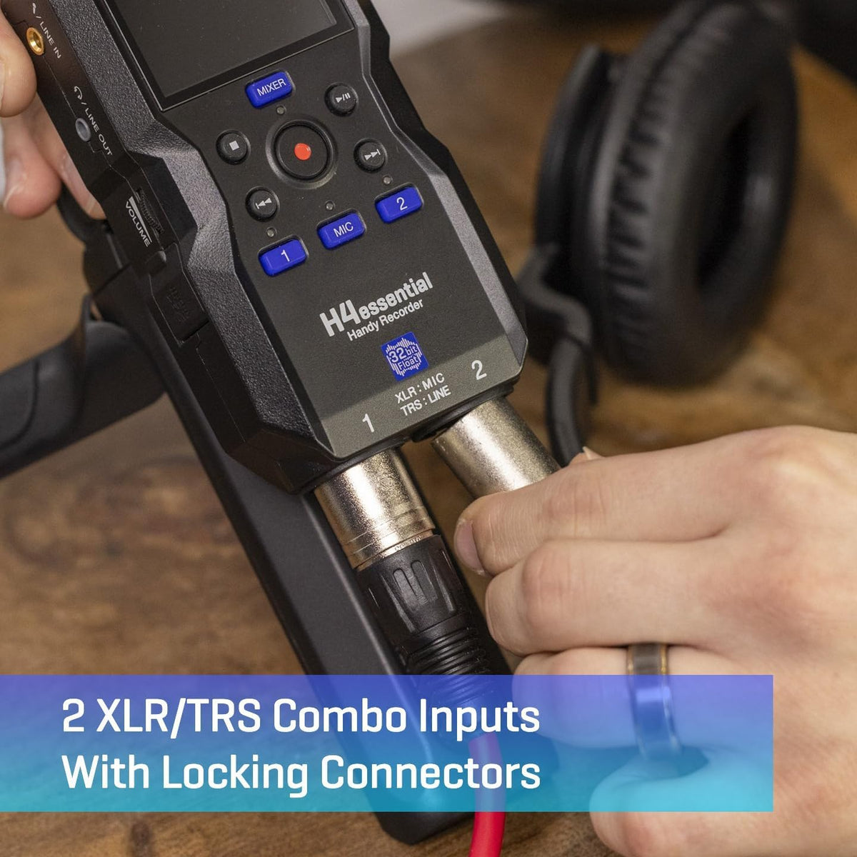 4-Track Handy Recorder with 32-Bit Float, Stereo Microphones, 2 XLR/TRS Combo Inputs F94597