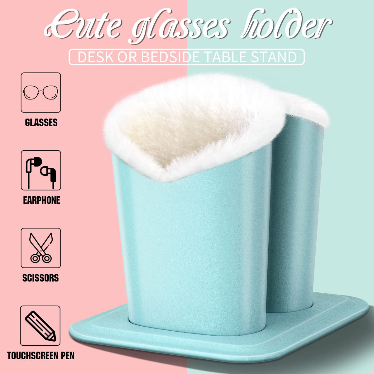 Double Eye Glass Holder Stands with Plush Lining J55940