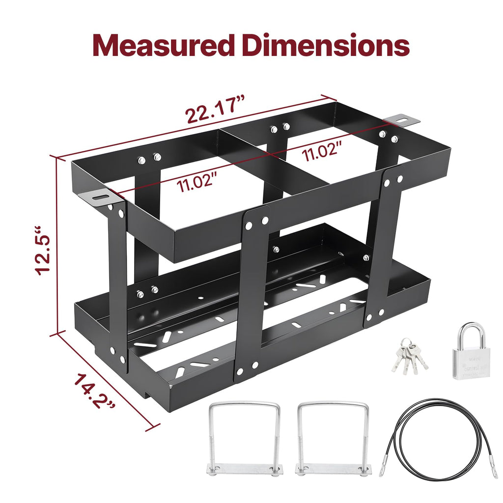 Heavy-Duty Fuel Jug Holder for Two 5 Gallon Gas Cans I19006