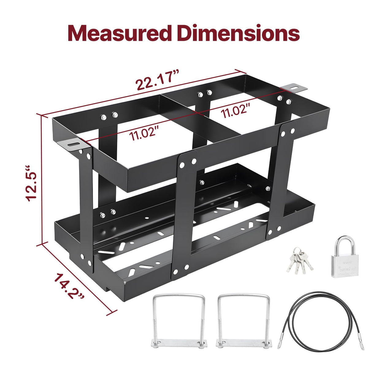 Heavy-Duty Fuel Jug Holder for Two 5 Gallon Gas Cans I19006