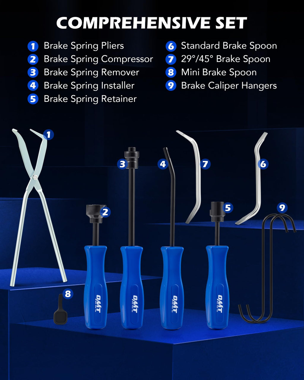 10pc Drum Brake Tool Kit with Spring Pliers and Adjusting Spoons Set Z57809