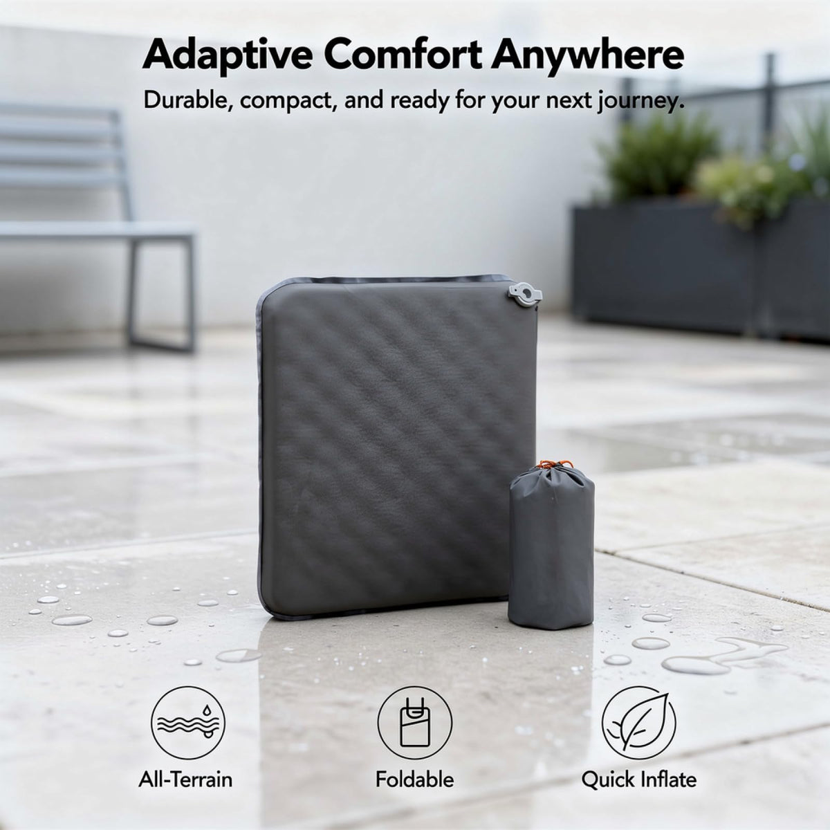2 Pcs Inflatable Seat Cushion, Lightweight Nylon TPU, 16.9 x 13 in W8239