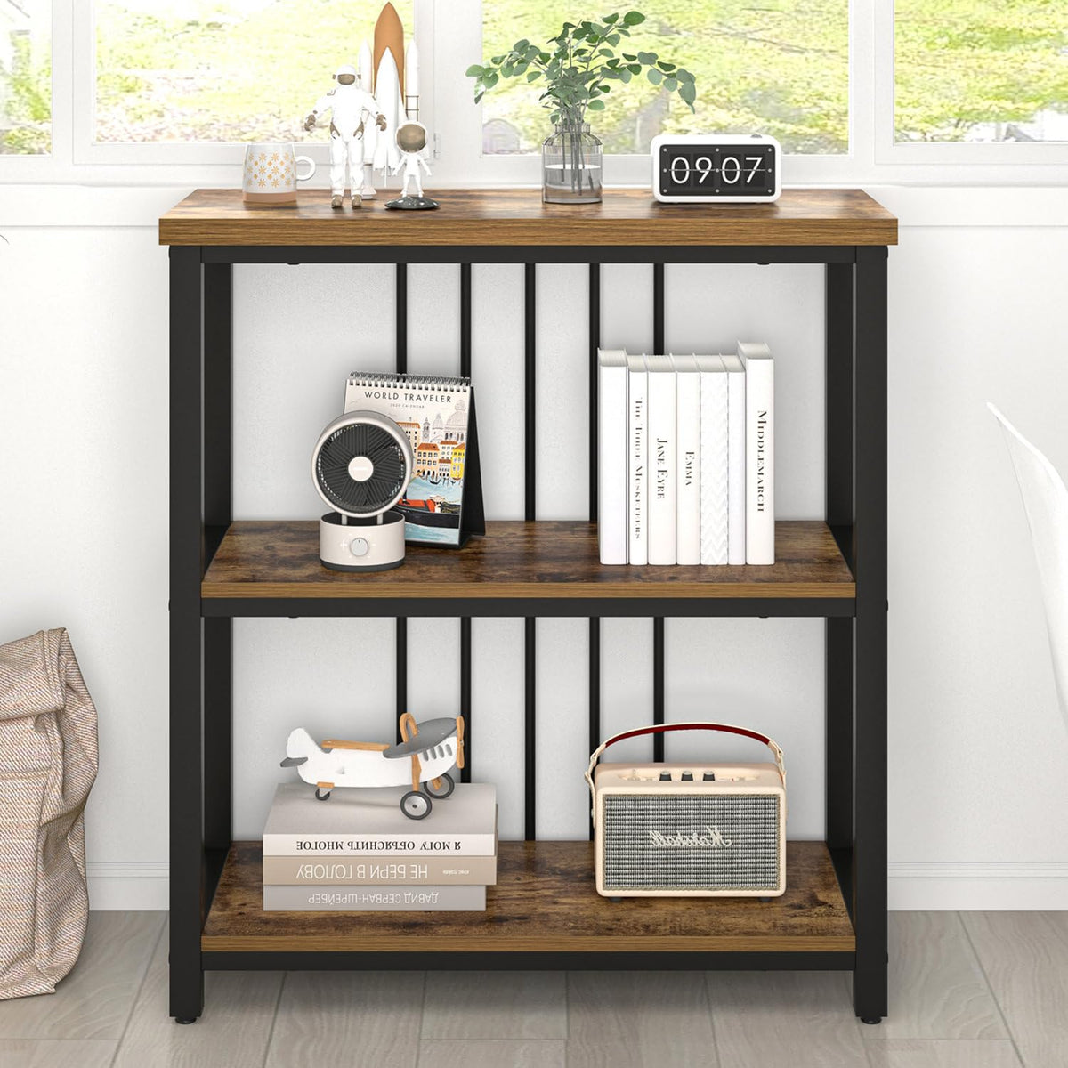 3 Tier Wood and Metal Bookshelf F659500