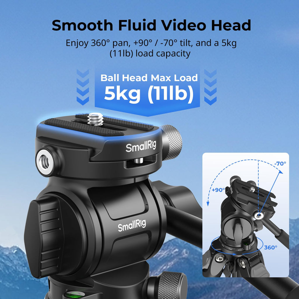 Carbon Fiber Compact Travel Tripod with Fluid Head P709597