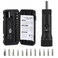 Torque Screwdriver with 12 Pieces Interchangeable Bits 1/4" Drive Black E795