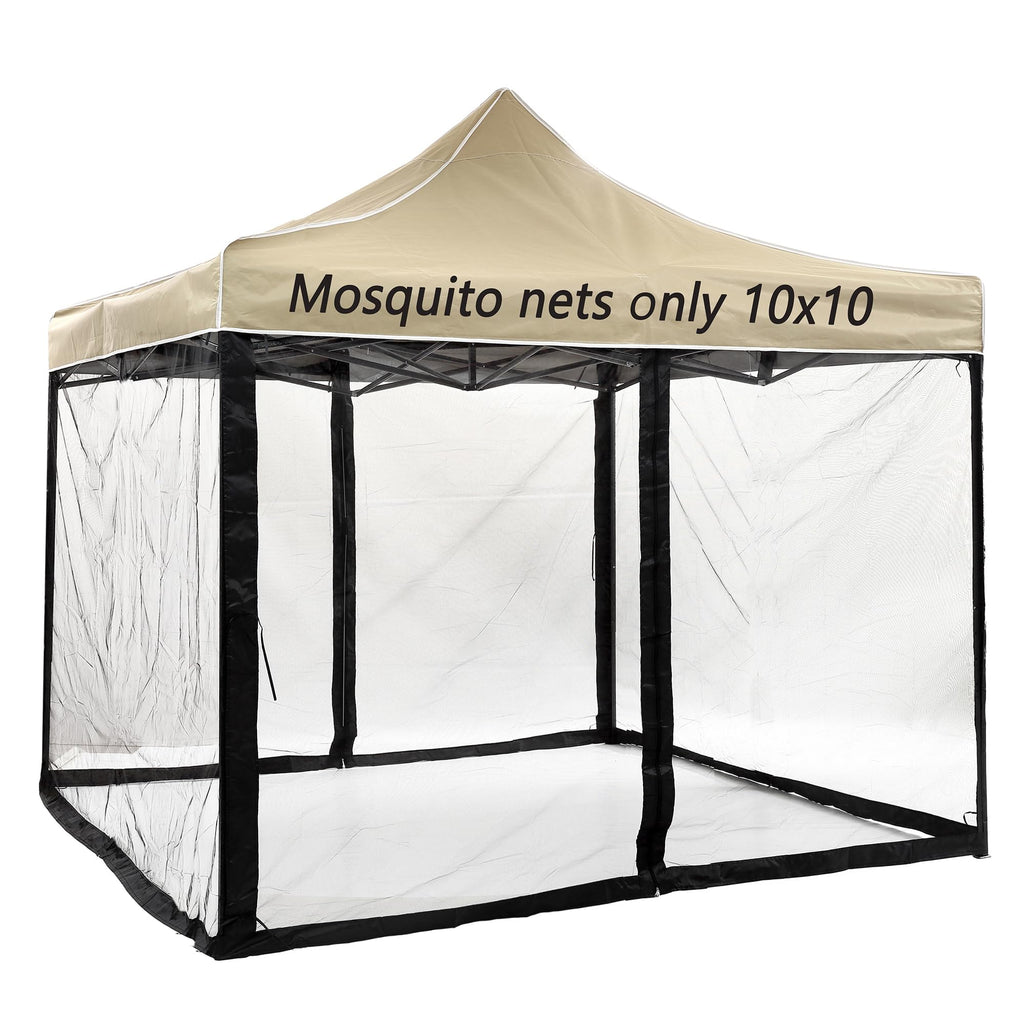 10x10 Black Replacement Mosquito Netting Sidewall Screen with Zipper A27313