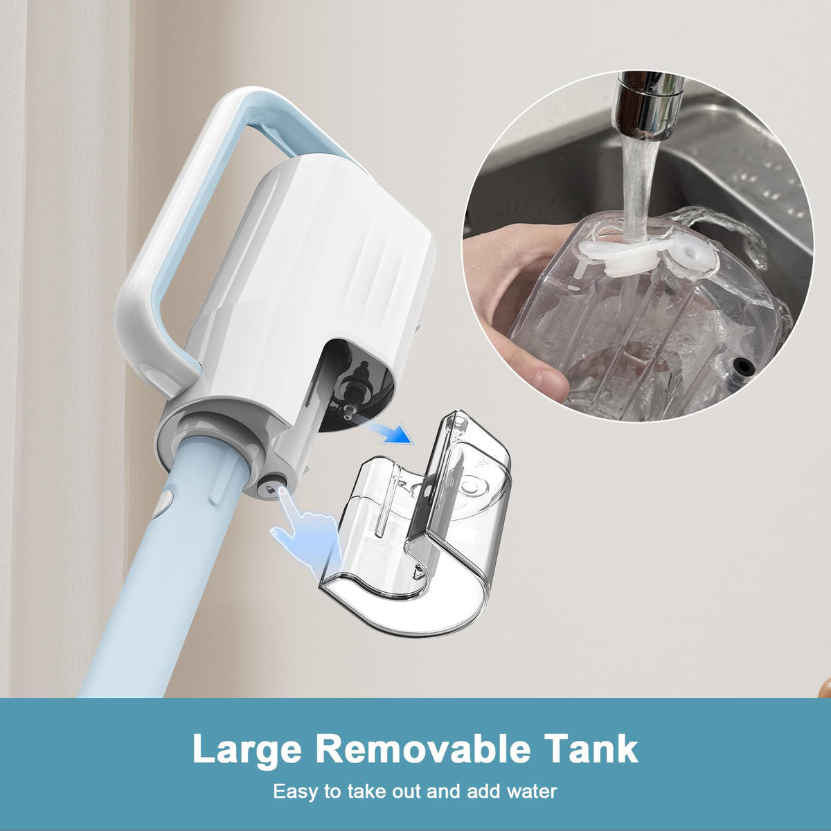 6 in1 Steam Mop Cleaner with 2 Modes, 2 Microfiber Pads, 400ML Removable Tank Z787507