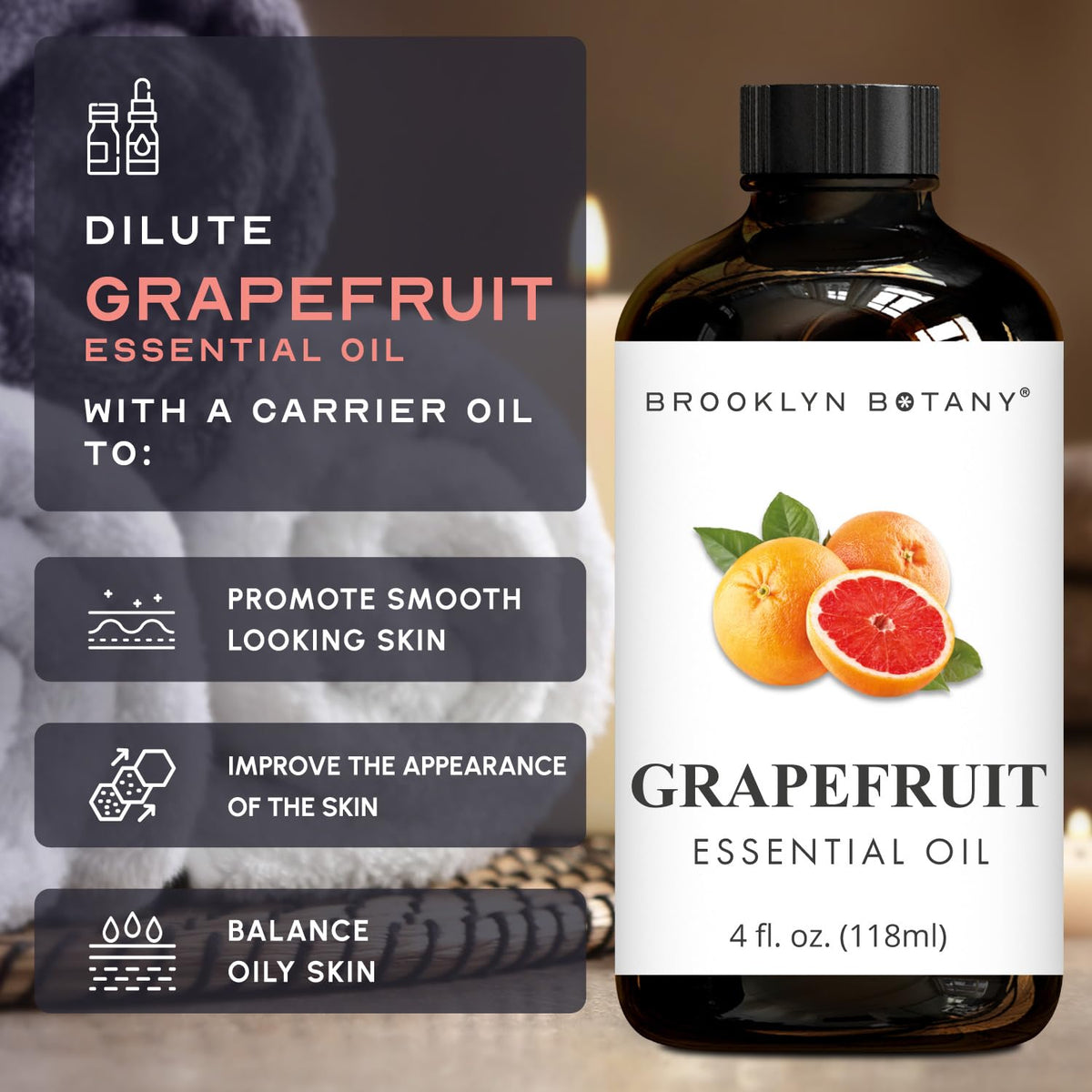 Tea Tree & Grapefruit Essential Oils 4 Fl Oz (Pack of 2) C6331