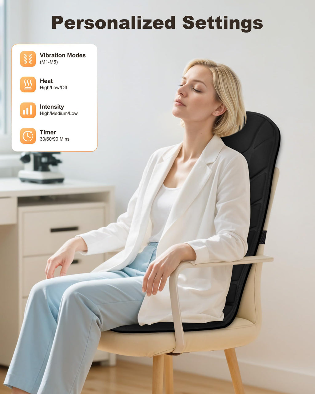 Vibration Back Massage Seat Cushion with Heat M9689