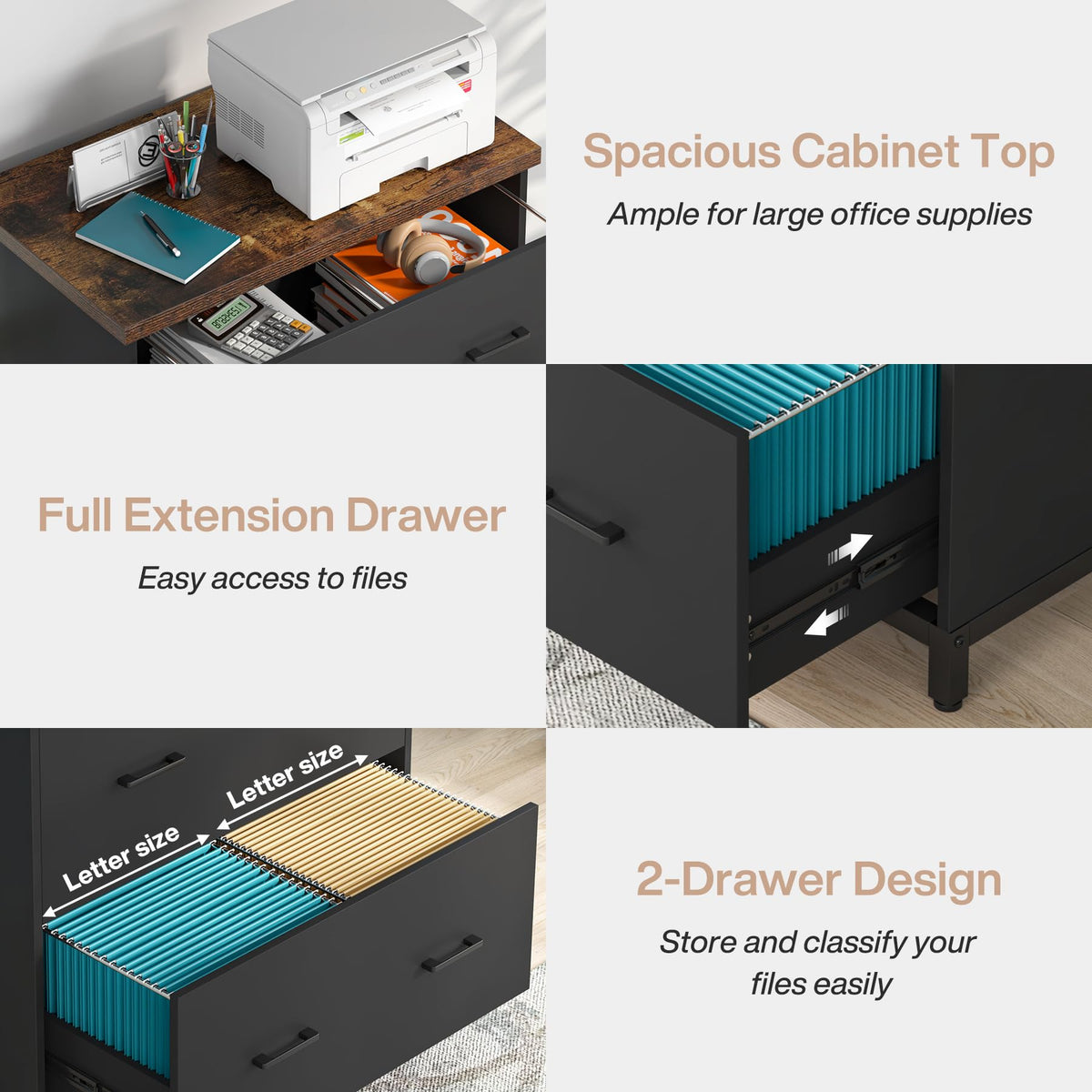 2-Drawer Wood File Cabinet R541