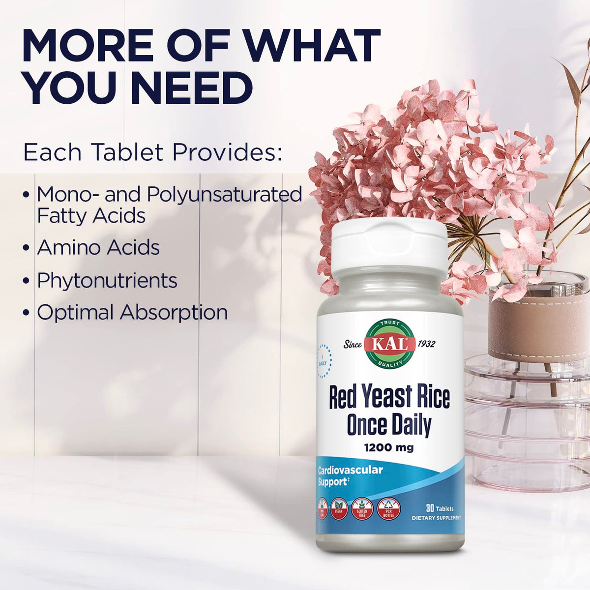 Red Yeast Rice 1200mg Vegan Gluten Free 30 Tablets D67704