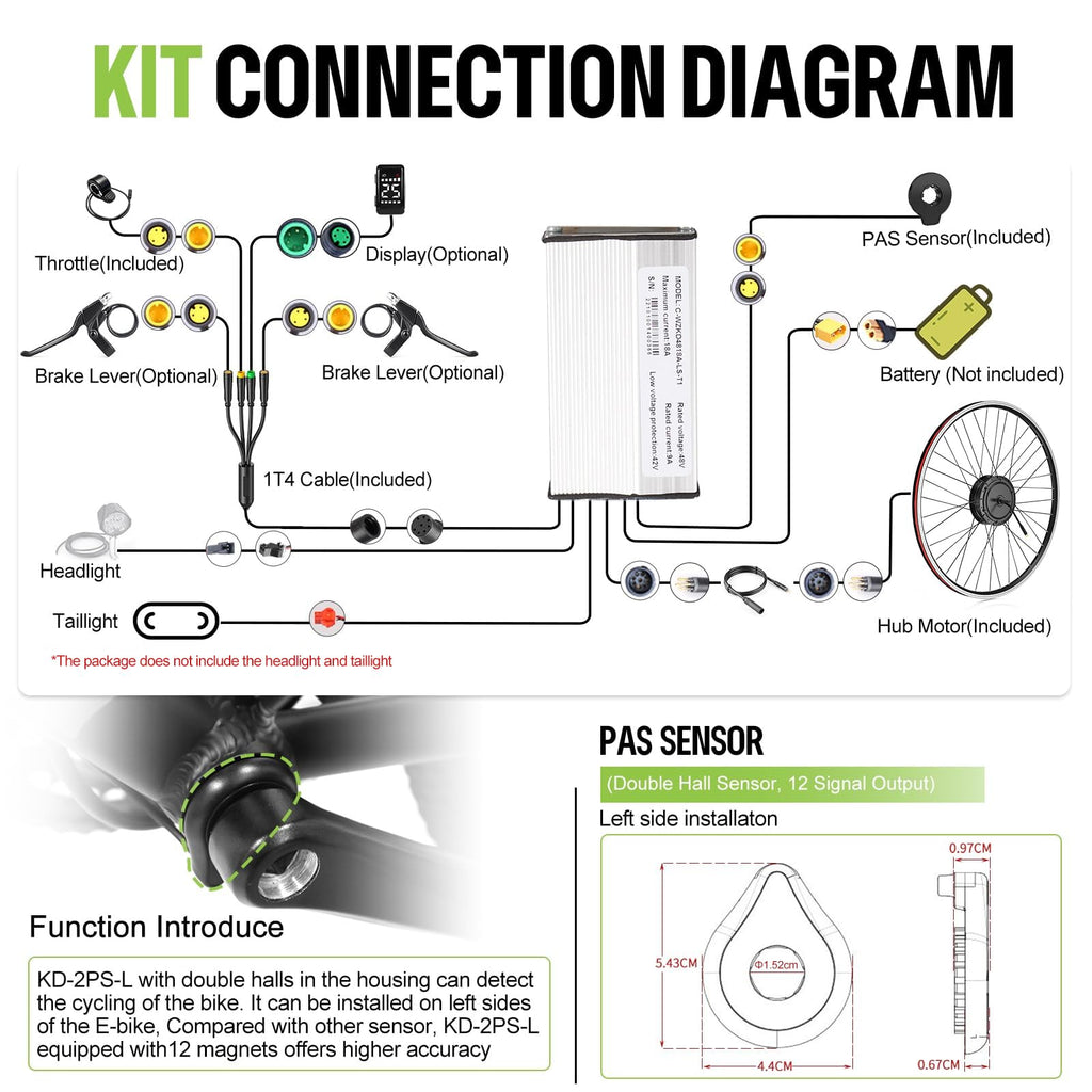 48V 500W Front Hub Motor Ebike Conversion Kit with Display A49026