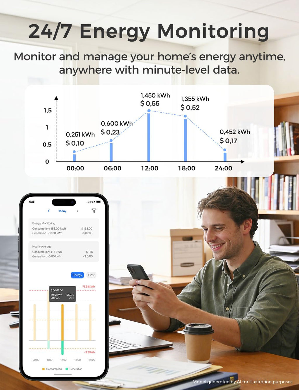 Smart Home Energy Monitor with 18 Circuit Monitoring H74282