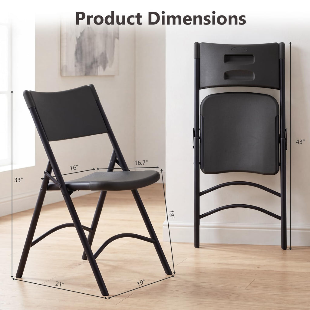 4 Pack Black Heavy Duty Folding Chair N77828