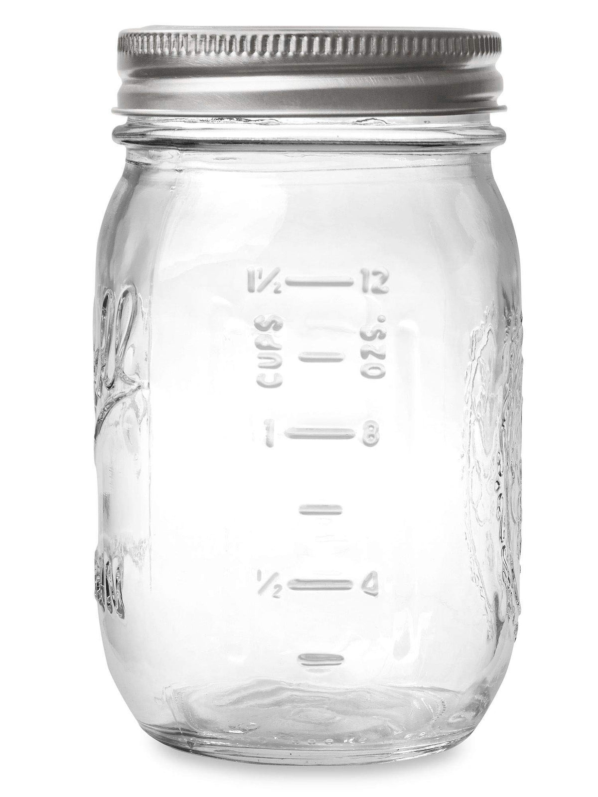 16 oz Regular Mouth Mason Jar with Lids and Bands (12 Units) S958059