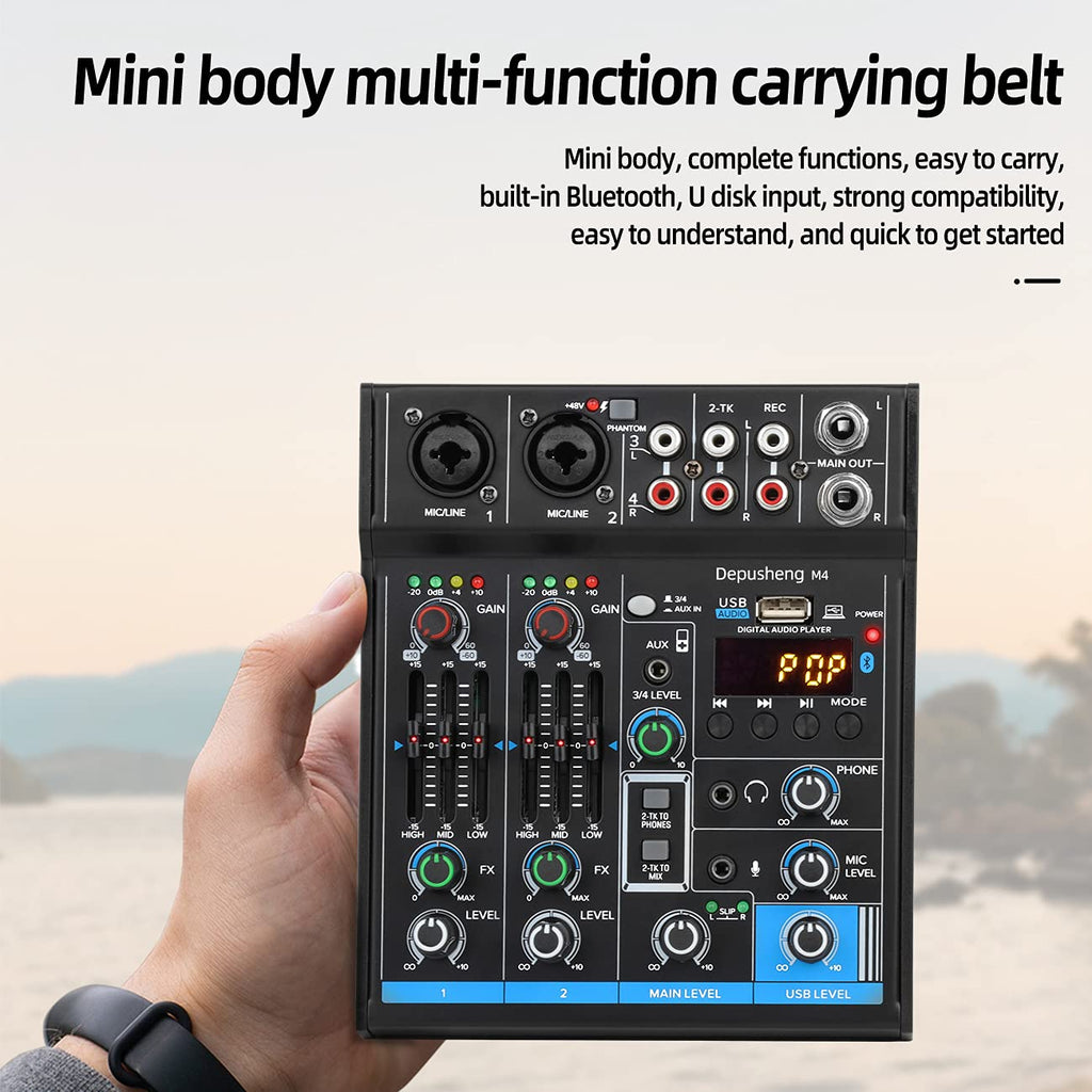 4 Channel USB Audio Mixer with Bluetooth H53769