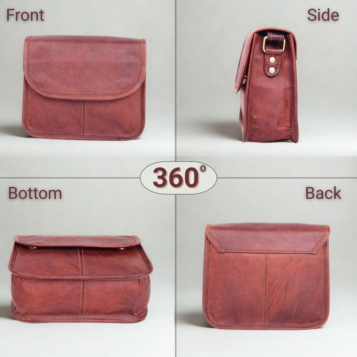Brown Leather Crossbody Purse R93347