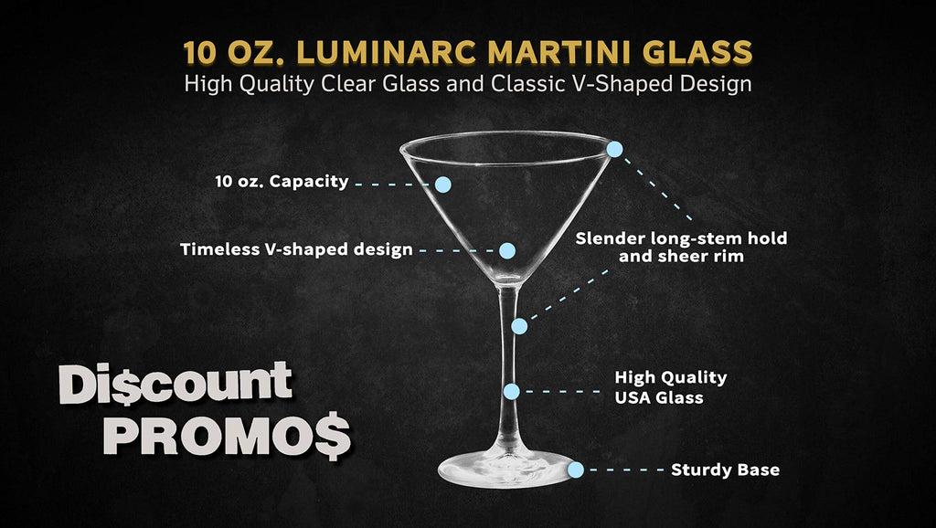 10 oz. Set of 10 Martini Glasses I494