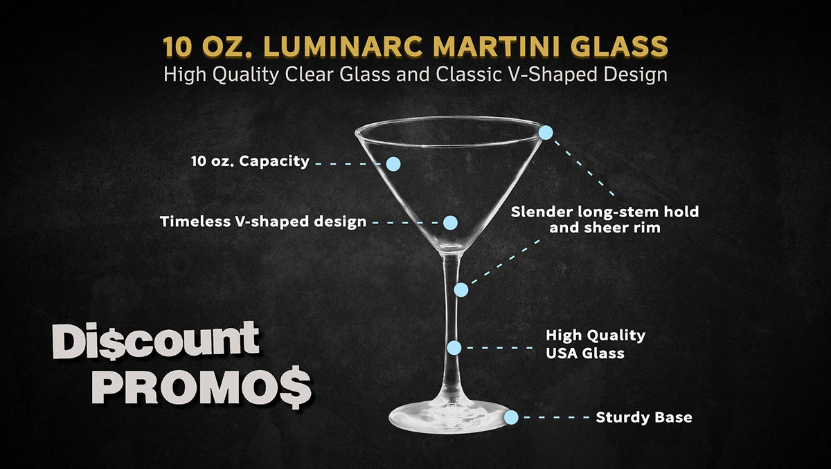 10 oz. Set of 10 Martini Glasses I494