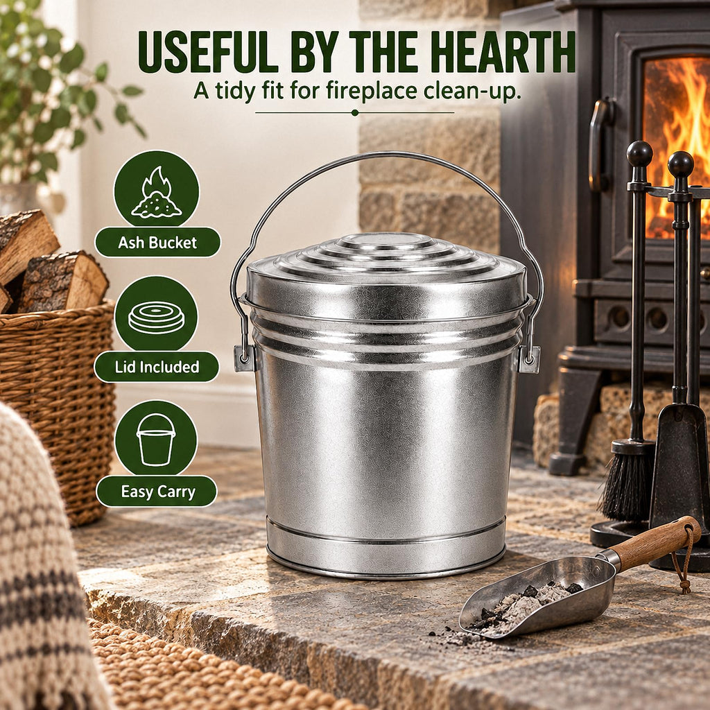 6 Gallon Silver Galvanized Steel Storage Can with Locking Lid L144937