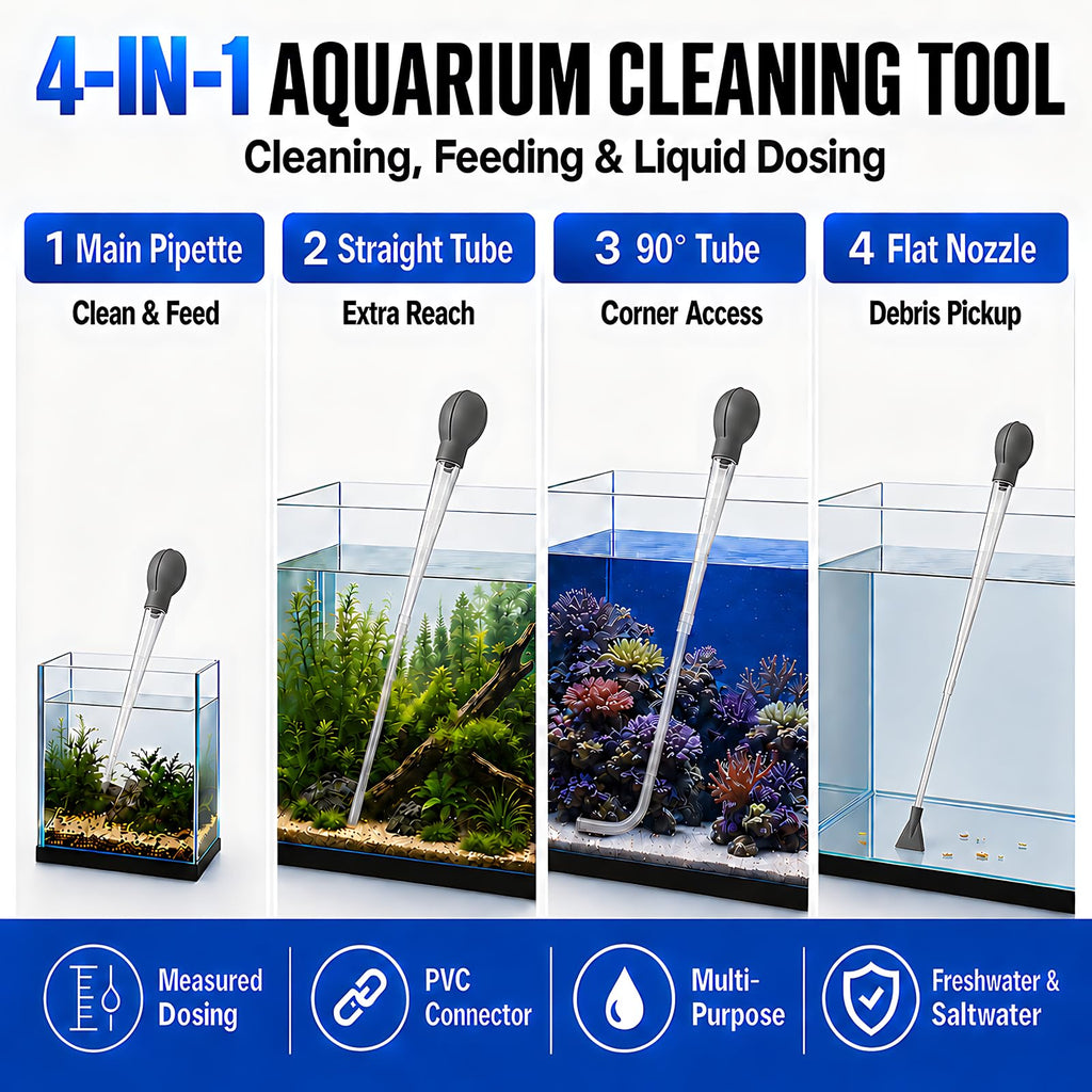 Aquarium Turkey Baster 4-in-1 Spot Cleaner and Coral Feeder 21.6 in K991474