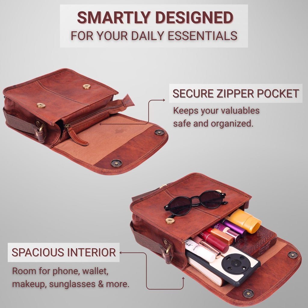 Brown Leather Crossbody Purse R93347