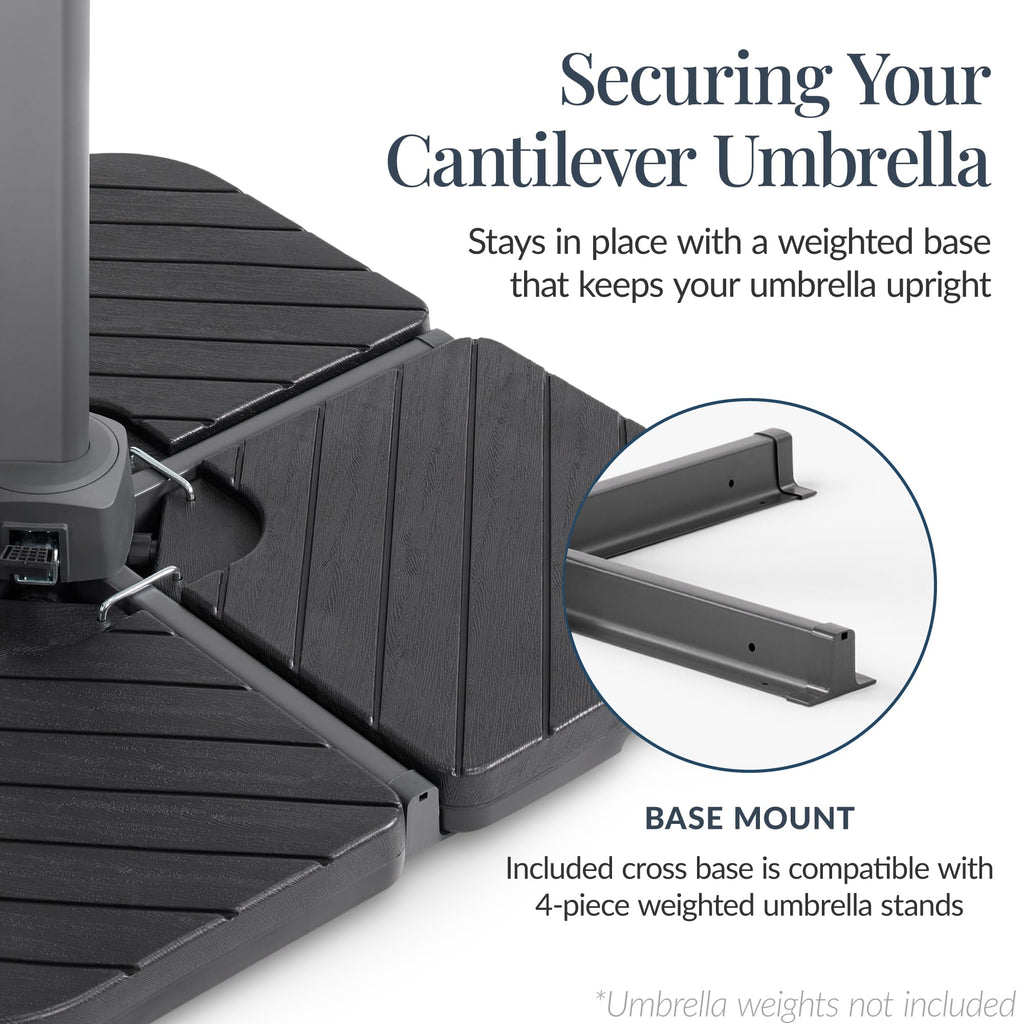 10x10ft Cantilever Patio Umbrella with 260 GSM Canopy and Aluminum Frame Z484003