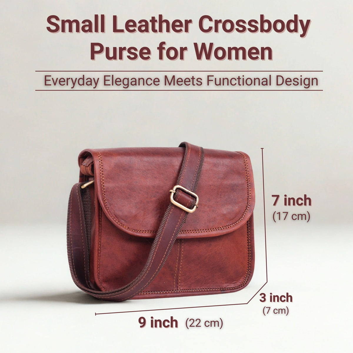 Brown Leather Crossbody Purse R93347