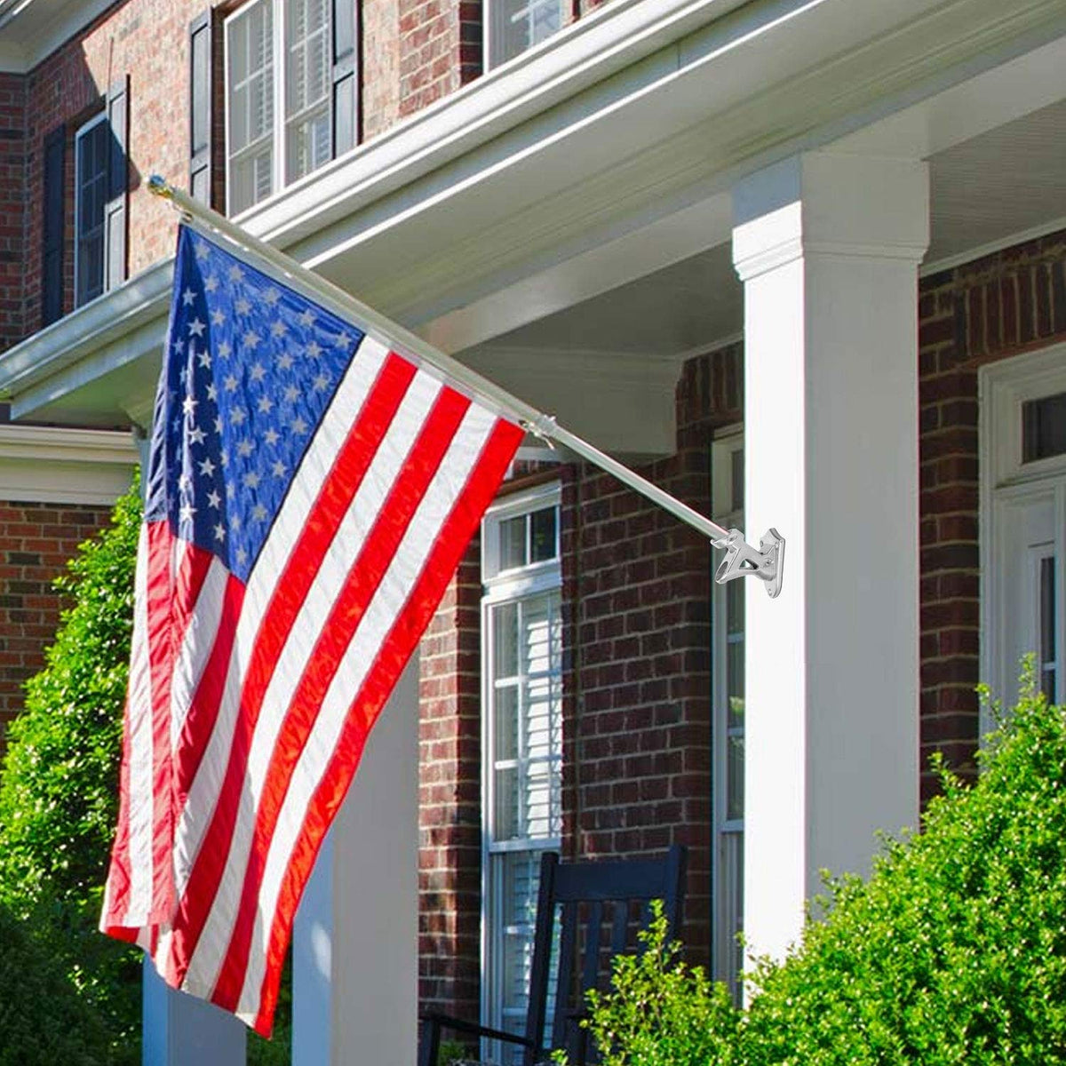Stainless Steel Heavy Duty Flag Pole Holder Wall Mount Bracket 2 Positions I73252